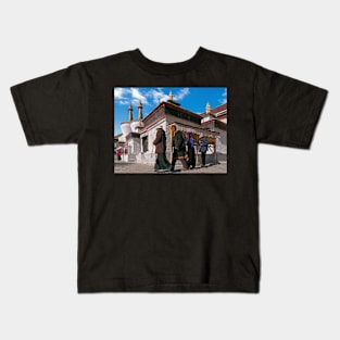 Circumambulate. Shygatse Monastery, Tibet. Kids T-Shirt